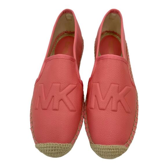 Michael Kors Hastings Espadrille Tumbled Faux Leather Tea Rose Pink Size 7 NWT - Picture 1 of 7
